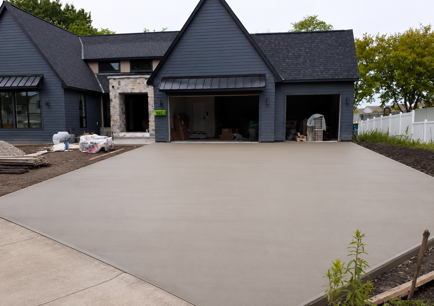 Concrete driveway installation